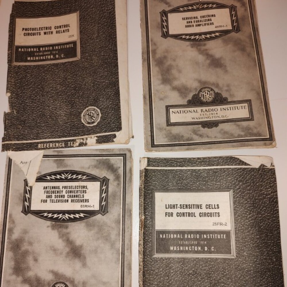 Four 1940's National Radio Institue Pamphlets-Poor Flaws AS IS